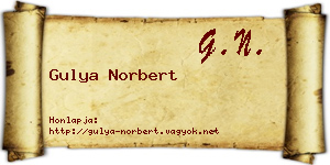 Gulya Norbert névjegykártya
