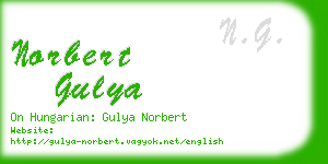 norbert gulya business card